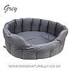 Grey Oval Waterproof Dog Bed